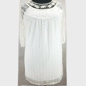 Hippie Festival Crochet Lace Mesh Bohemian Mini Babydoll Dress ~ 3X ~ NWT